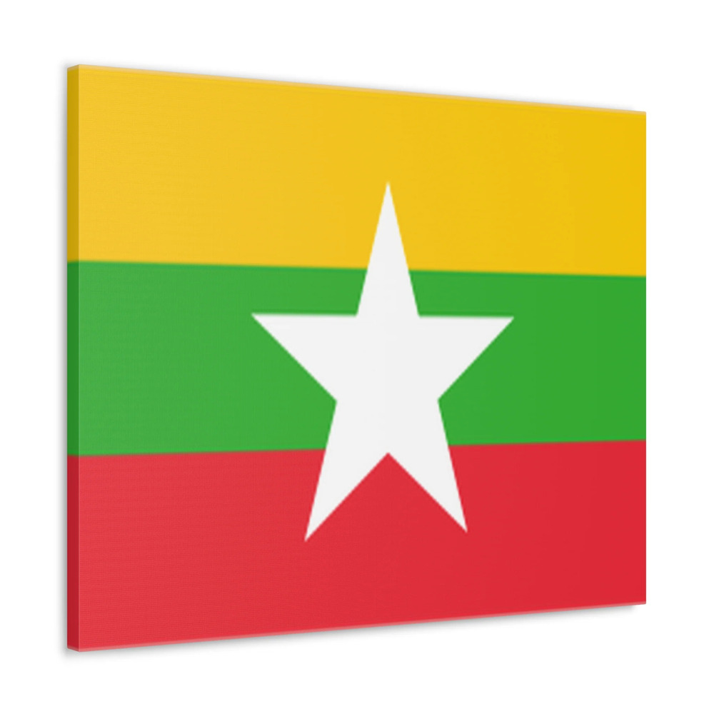 Myanmar Country Flag Canvas Vibrant Wall Art Unframed Home Decor
